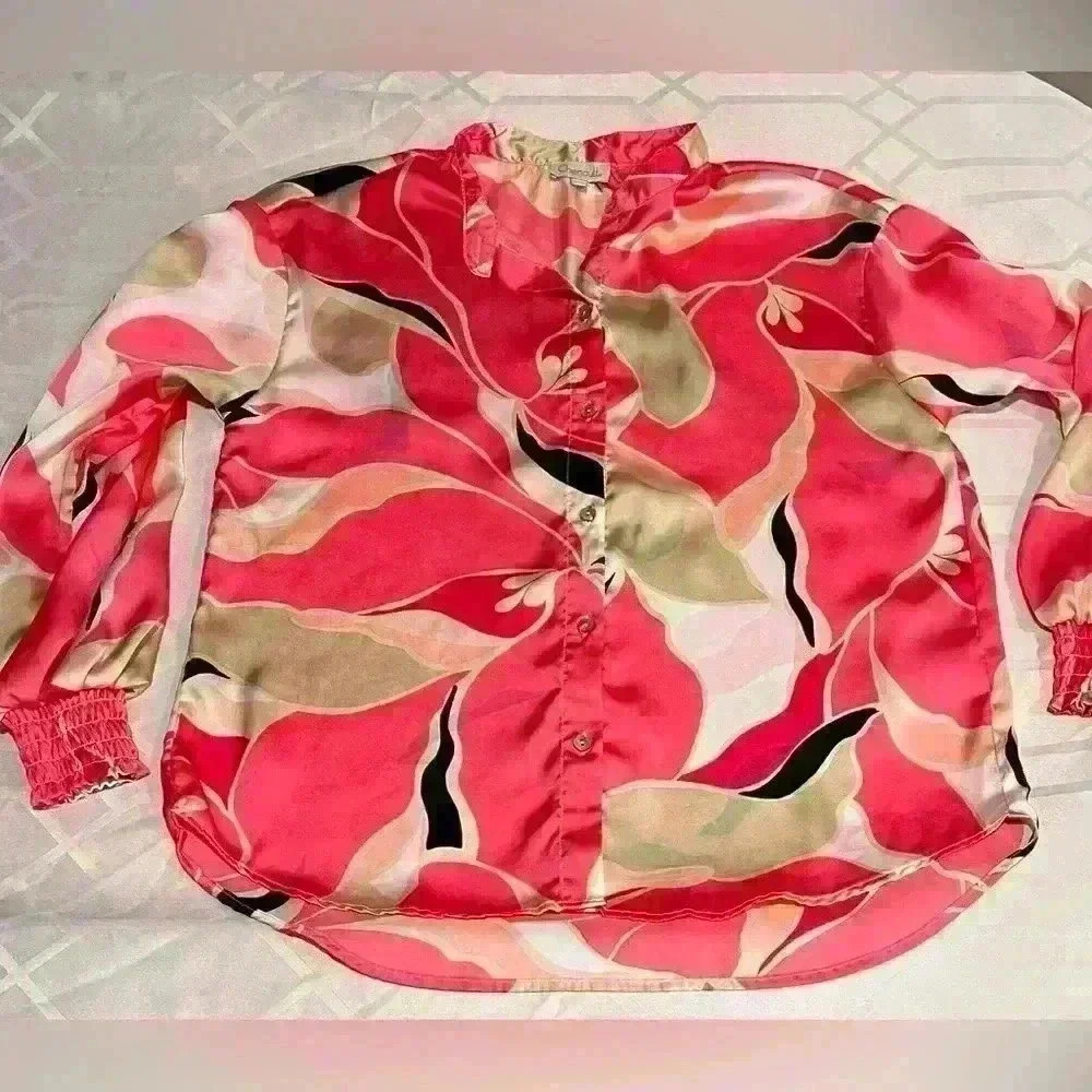 Chenault Button Down Pink And Cream, Size Small B… - image 3